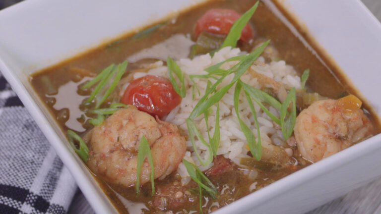 Shrimp, Okra, Andouille & Tomato Rouxless Gumbo