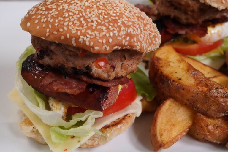 Monster Turkey Burger with Yukon Gold Steak Fries