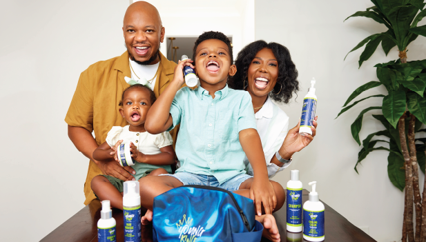 Young King Hair Care Family Photo